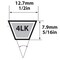 Mbl Mitsuboshi Super KB Standard V-Belt 0.5 in. W X 39 in. L For Riding Mowers 4LK390A - alternate 1